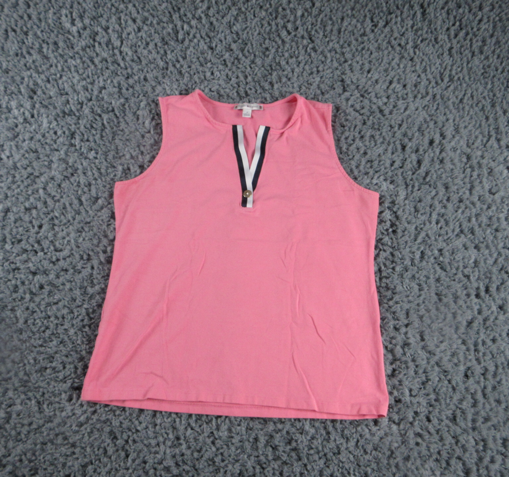 Tommy Hilfiger Shirt Womens Medium Pink Basic Pullover V-Neck Tank